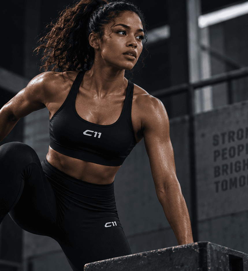 Athlete training outdoors in the Drop 03 fleece